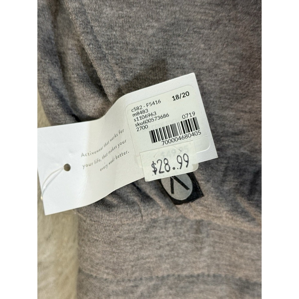 Lane Bryant LIVI Active French Terry Capri Jogger 18/20 Gray Elastic Waist NEW - Picture 3 of 9